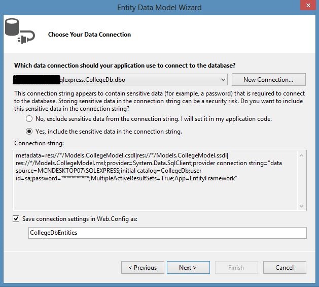 Creating Connection in Entity Data Model